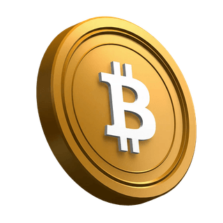 Dans la section d’accroche, une pièce Bitcoin BTC sert d’élément visuel incliné
